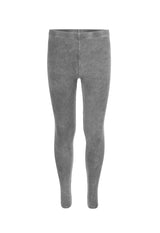 Front of the Grey Acid Wash Cotton-Rich Girls Leggings by Gen Woo