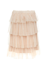  Front of the Nude Tulle Girls Midi Skirt by Gen Woo