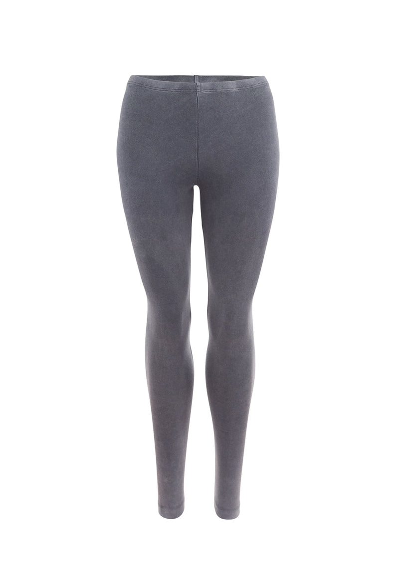 Front of the Black Washed Effect Girls Cotton-Rich Leggings by Gen Woo