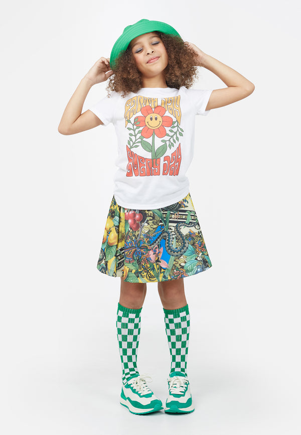 Colourful Statement Printed Skater Skirt for Girls