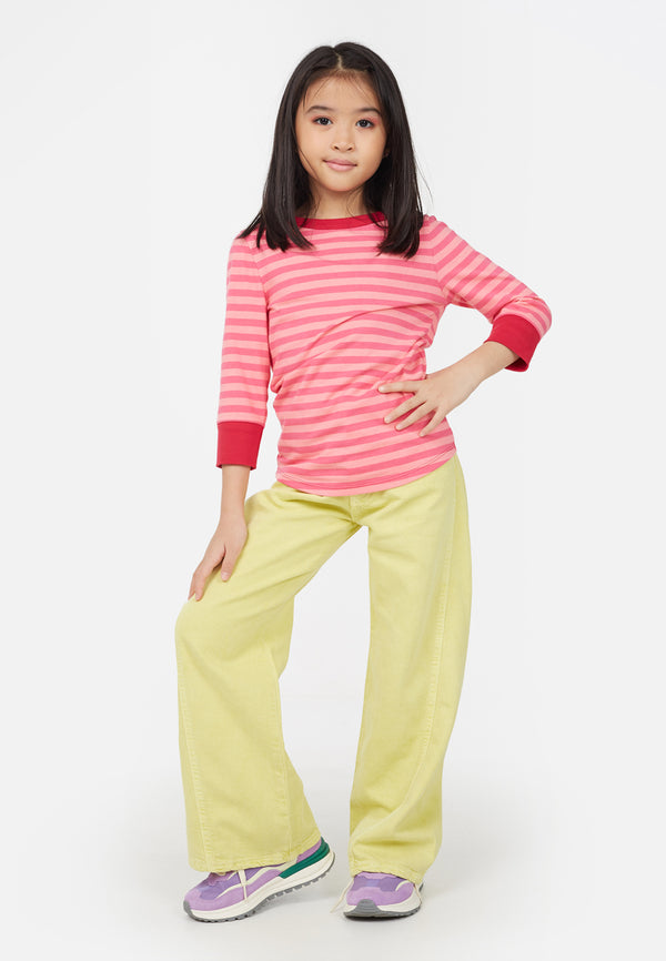 Pink Stripe T-Shirt for Girls by Gen Woo