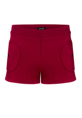 Front of the Red Twill Stretch Shorts by Gen Woo
