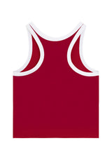 Back of the Red Retro Ladies Racer Tank Top by Gen Woo